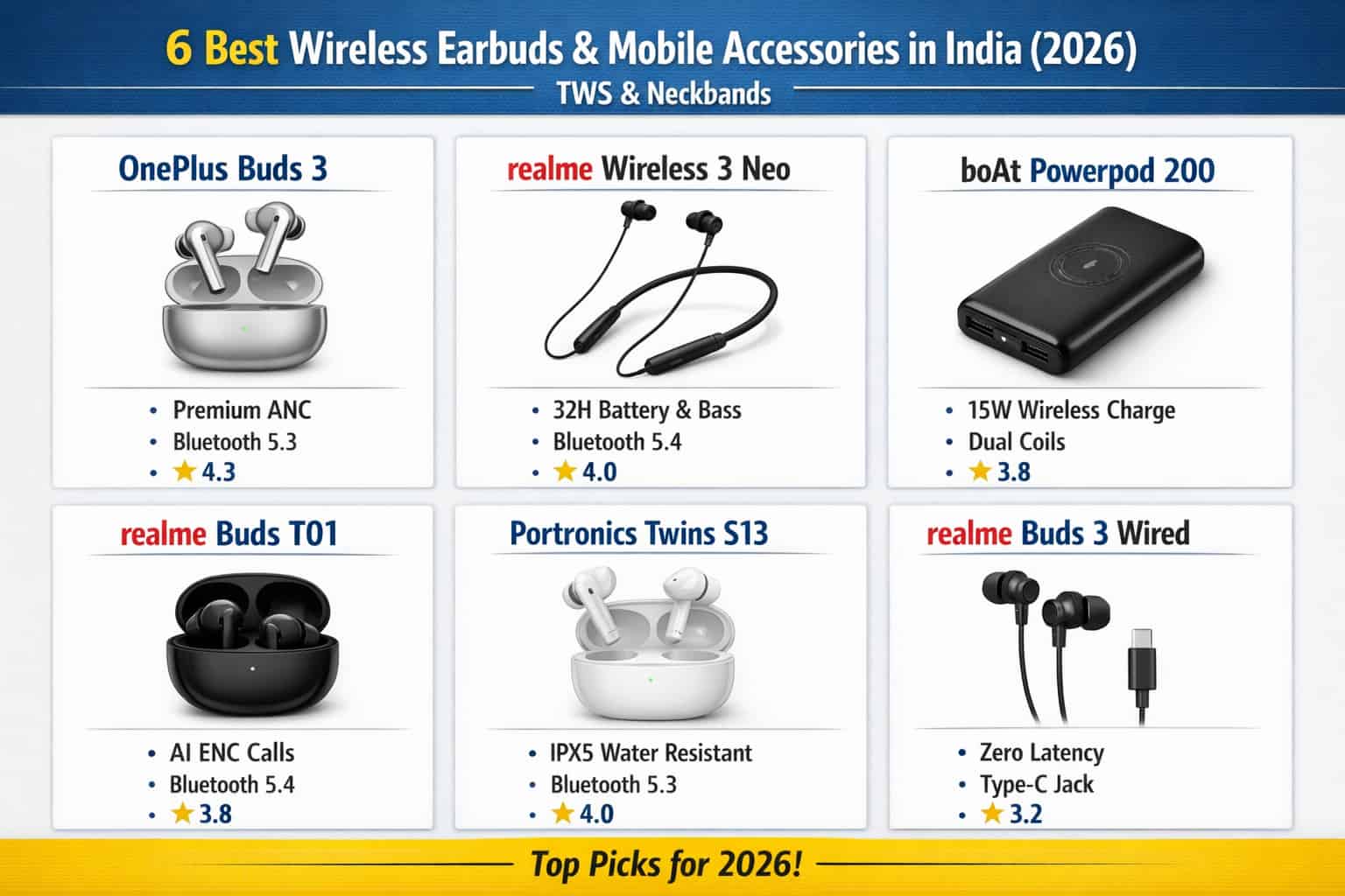 6 Best Wireless Earbuds & Mobile Accessories in India (2026)