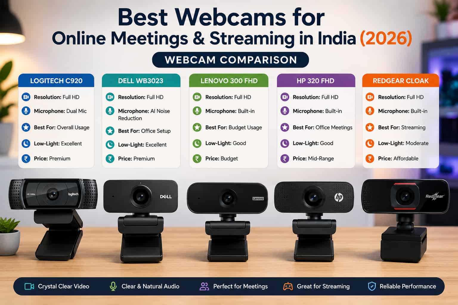 Best webcams for online meetings in India