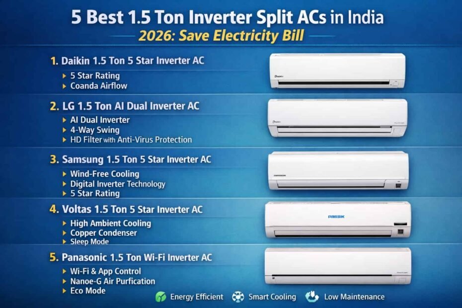 5 Best 1.5 Ton Inverter Split ACs in India 2026