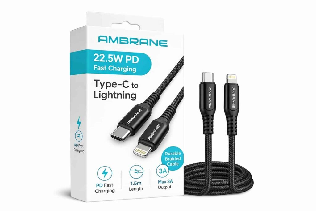 Ambrane Type-C to Lightning Cable