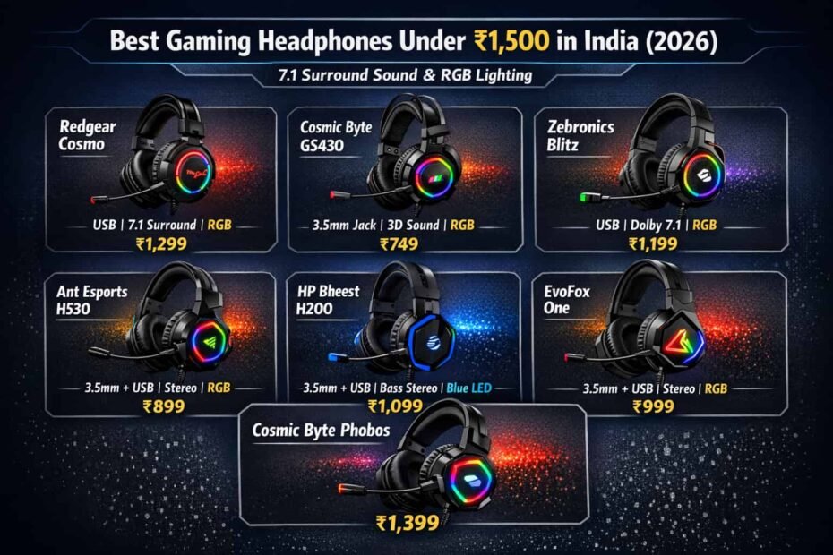 7 Best Gaming Headphones Under ₹1,500 in India (2026)