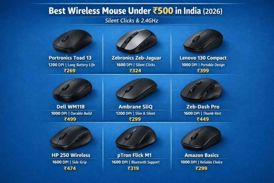 9 Best Wireless Mouse Under ₹500 in India (2026)