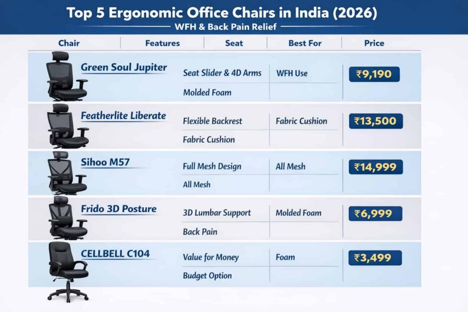 Top 5 Best Ergonomic Office Chairs in India