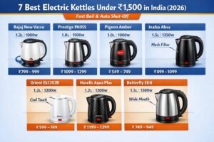 7 Best Electric Kettles Under ₹1,500 in India (2026) – Fast Boil & Auto Shut-Off