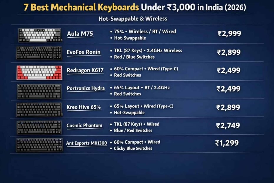 Best Mechanical Keyboard Under 3000