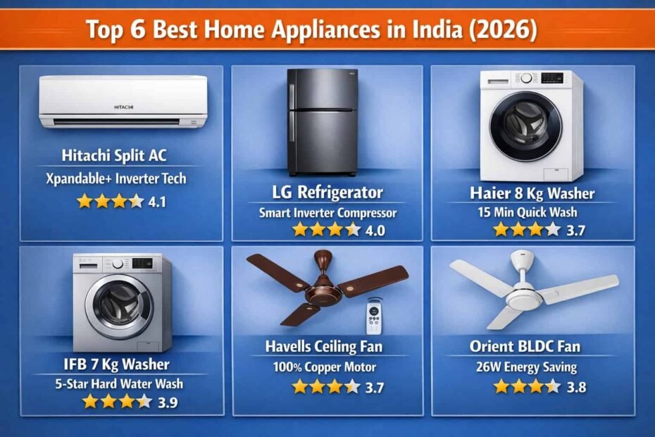 Top 6 Best Home Appliances in India (2026)