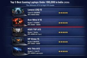 Top 5 Best Gaming Laptops Under ₹80,000 in India The Ultimate RTX & High FPS Guide (2026)