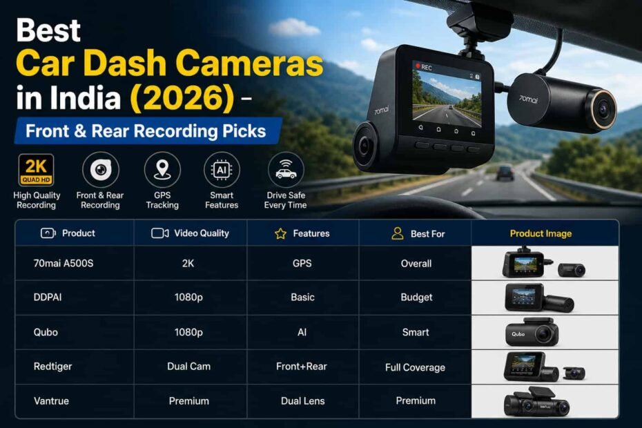 Best Car Dash Cameras in India (2026) – Front & Rear Recording Picks