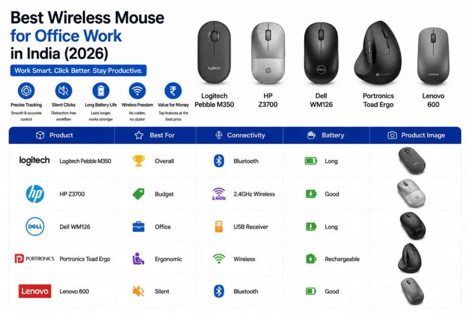 Best Wireless Mouse for Office Work in India (2026)