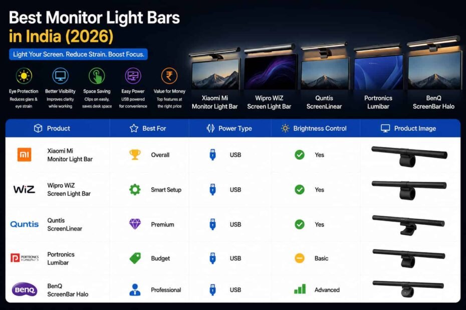 Best monitor lights in India 2026