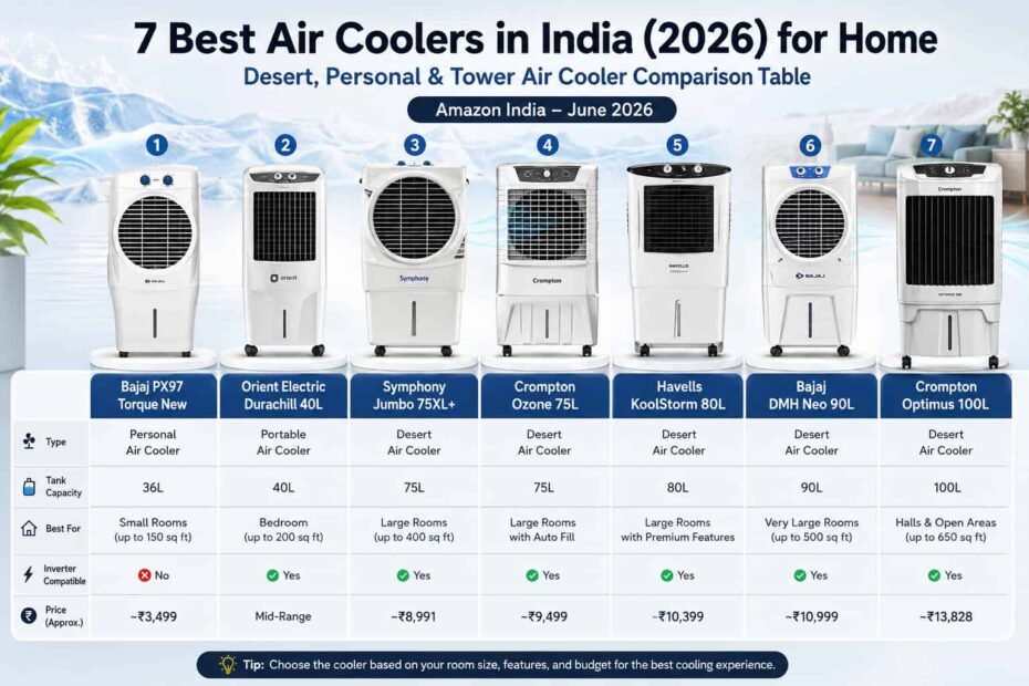 7 best air coolers in India 2026