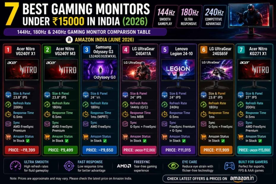 Best Gaming Monitor Under 15000 India