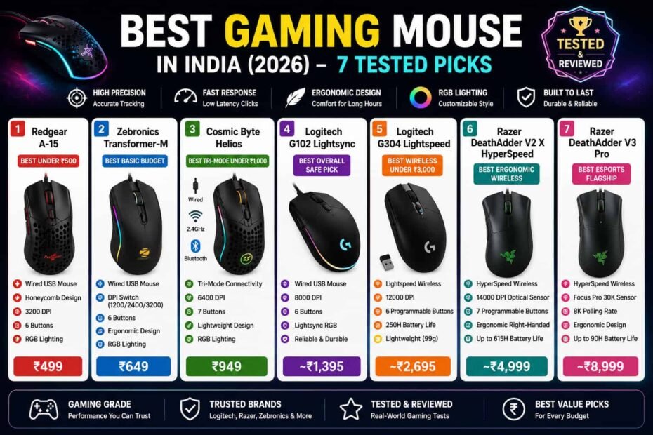 Best gaming mouse in India 2026