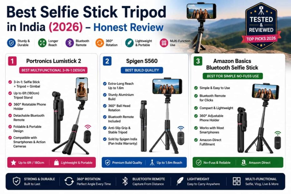 Best selfie stick tripods for 2026