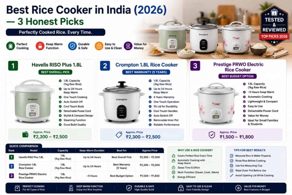 Best rice cookers in India 2026